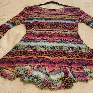 Multicolor Tropical Tunic Top